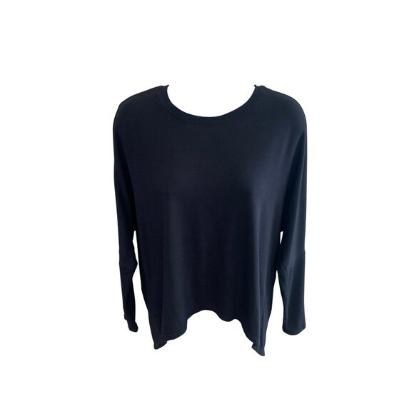 New Matilda Jane Womens Black Hi-Low Back-Slit Long-Sleeve Top S - Picture 3 of 11